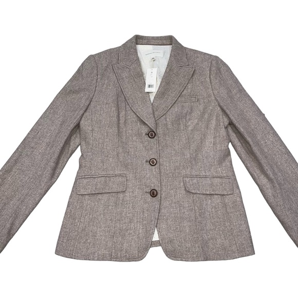 NEW Banana Republic Tan Cashmere & Wool Blend 3 Button Blazer Women’s size 12 - Picture 2 of 9